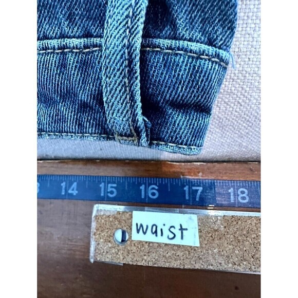 No Boundaries Distressed Denim High Rise Straight Jeans Women's Size 15 Blue - Picture 12 of 16